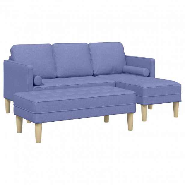 vidaXL Set pohovek 2 ks Modrá džínovina Polyester
