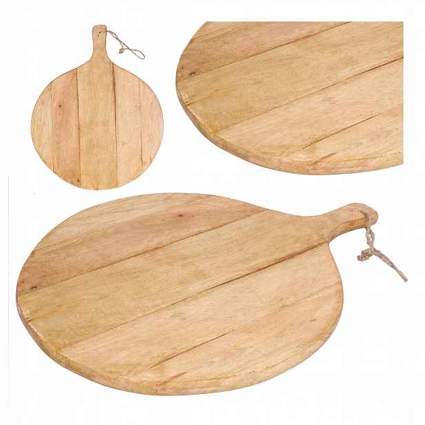 Deska Na Pizzu podnos na svačinu, dřevěný, kulatý, 47 cm, k servírování