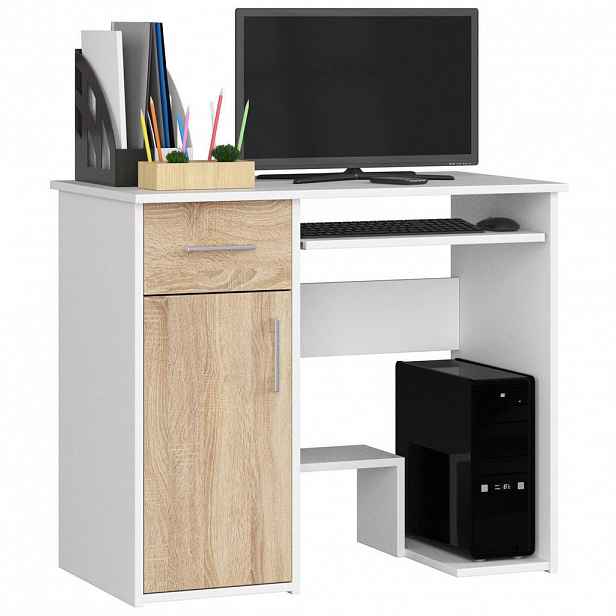 RAUMHIRSCH FURNITURE PSACÍ STŮL Bílá, dub Sonoma 74/90/50