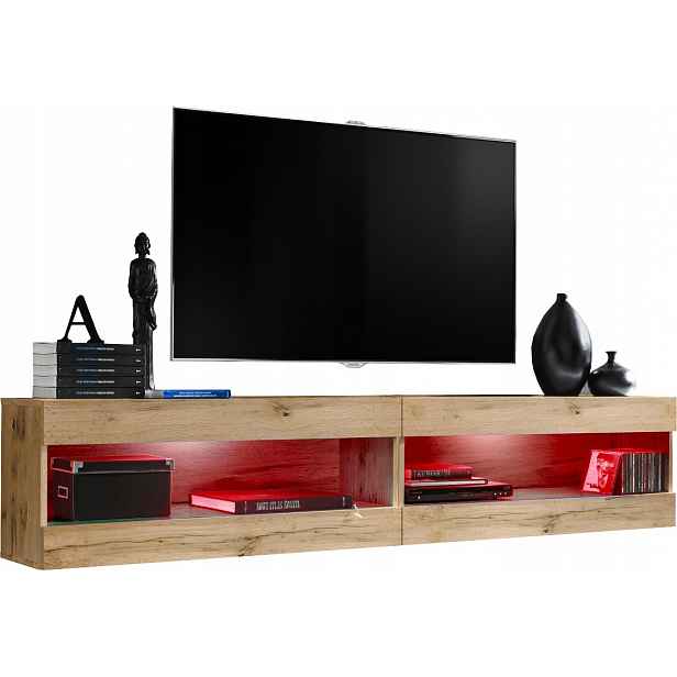 Sada Rtv nábytku Tivoli SET4 Dub Wotan/Dub Wotan, Led Rgb