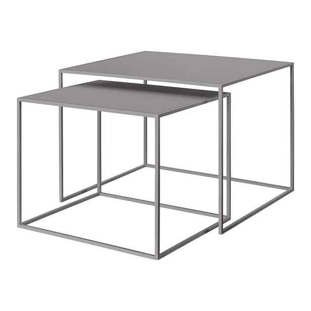 Šedé kovové konferenční stolky v sadě 2 ks 50x60 cm Fera – Blomus