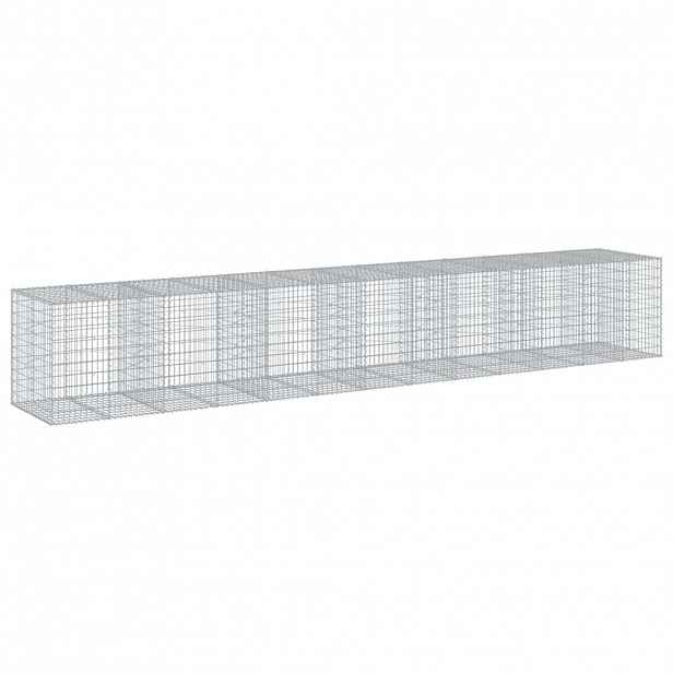 vidaXL Gabionový koš s víkem 650 x 100 x 100 cm pozinkované železo