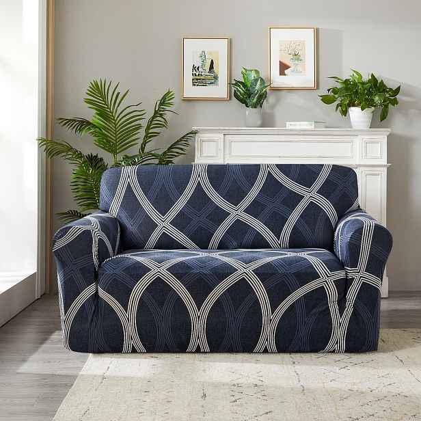 4Home Napínací potah na sedačku Elegant modrá, 190-230 cm + povlak na polštářek zdarma, 190-230 cm
