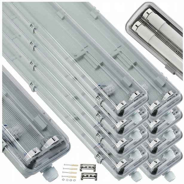 Hermetická lampa Led svítidlo 120 cm pro dílnu na zářivky, sada 8 ks