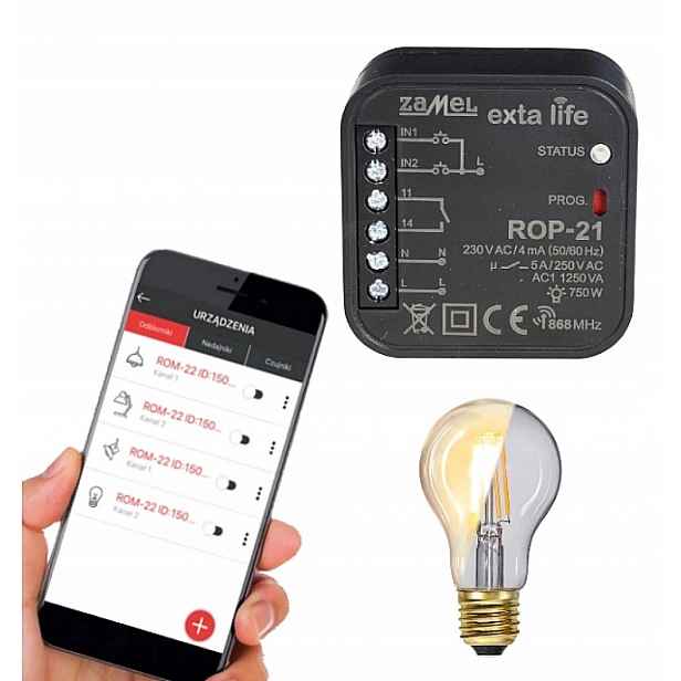 Jednokanálový rádiový přijímač Exta Life ROP-21 Zamel