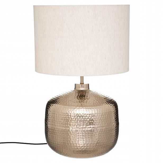 Lampa s béžovým stínidlem Kais, kovový podstavec, výška 52 cm
