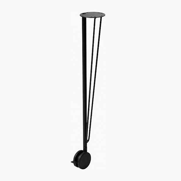 Nábytkové doplňky pro psací stoly a stoly Krille, noha s kolečkem, černá, 70 cm