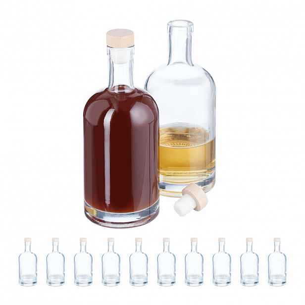 Relaxdays LAHVE Transparentní přírodní 12dílná-sada sklo 500 ml