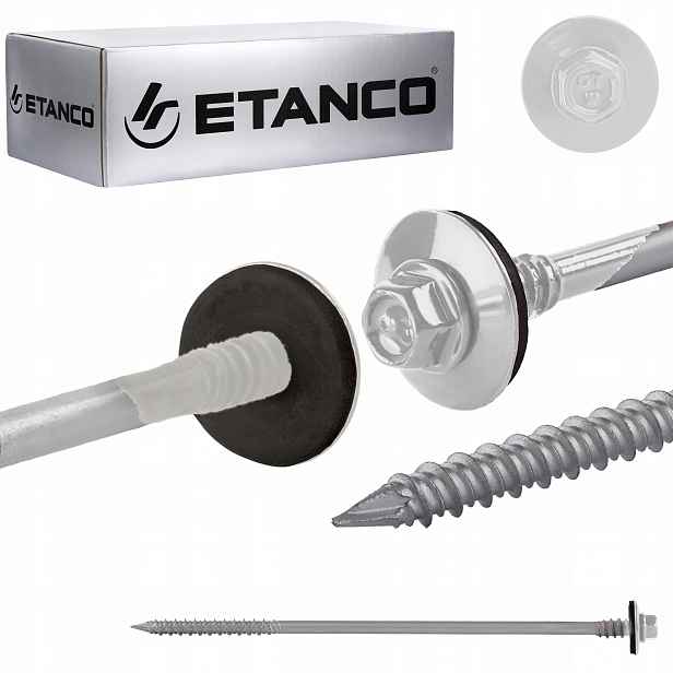 Šrouby do sendvičové desky 190 mm Ral 9010 100s pro dřevo betonu Etanco Gtrw