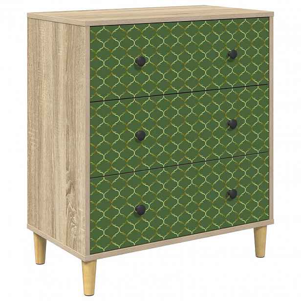 vidaXL Příborník GELEEN Smaragdový geometrický vzor 66 x 36,5 x 75 cm