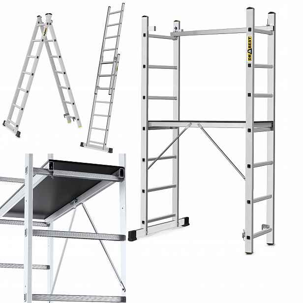 Žebříkové hliníkové lešení plošina 2x7 Drabest Home 150 kg