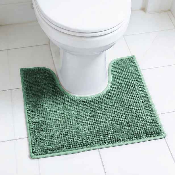 TEMU Koupací koberce na WC, omyvatelné, U tvaru, koupelnová rohožka na WC, extra měkký plyšový koupelnový koberec, 1'' chenille mikrovlákno, super