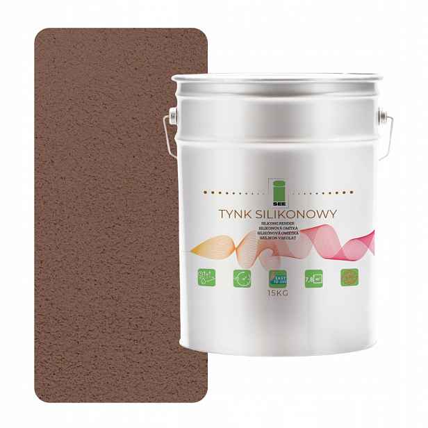 Vnější Silikonová Fasádní Omítka Hnědá, Bledá 1.0 MM, Prémiová, 15 Kg