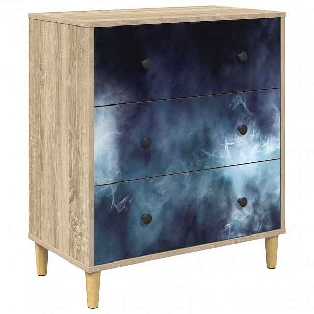 vidaXL Příborník RAALTE Tisk na modrém mramoru 66 x 36,5 x 75 cm