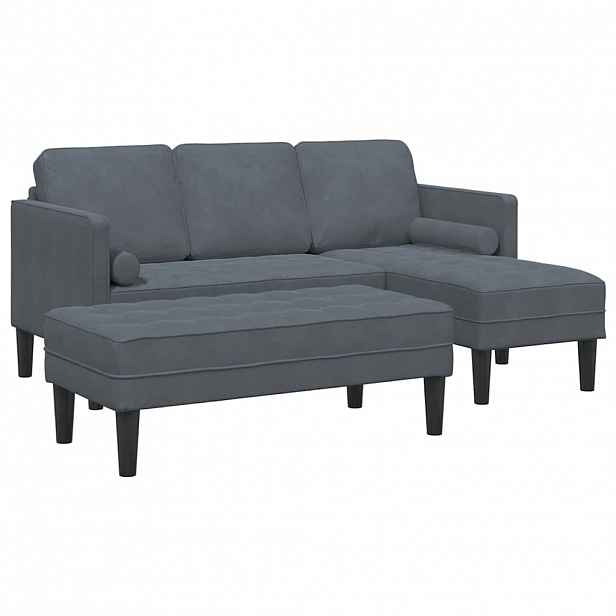 vidaXL Set pohovek 2 ks Tmavě šedá Polyester