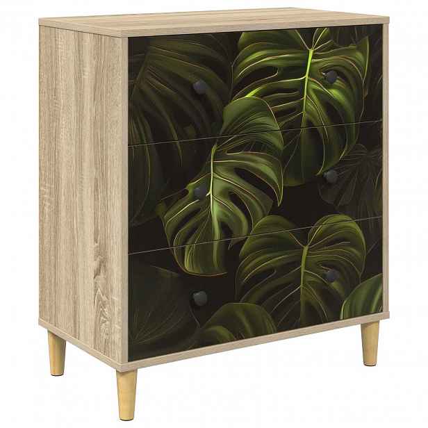 vidaXL Příborník ELBURG Tisk z palmového listu 66 x 36,5 x 75 cm
