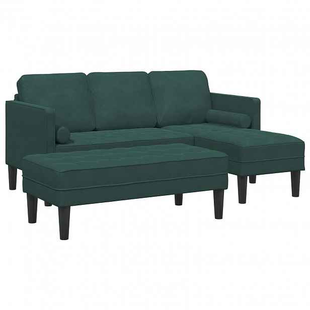vidaXL Set pohovek 2 ks Tmavě zelená Polyester