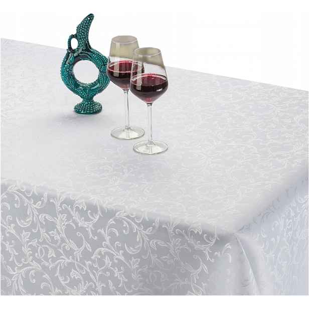 Elegantní oboustranný ubrus odolný proti skvrnám U3 Ares, bílý, 130 x 170 cm