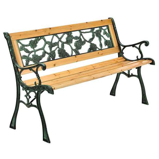 Juskys 107288 zahradní lavice dřevo litina 122 cm