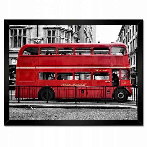 Plakáty v rámu 40x30 Červený autobus Londýn
