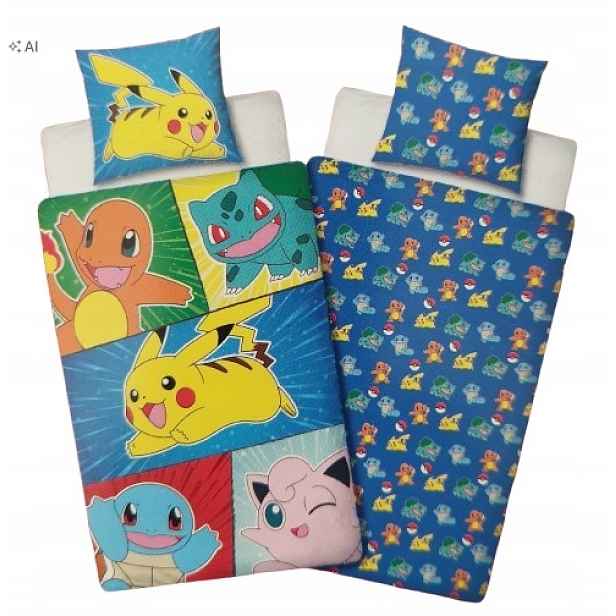 Sada povlečení Halantex 160 x 200 cm Pokemon Pikachu bavlna 100 %