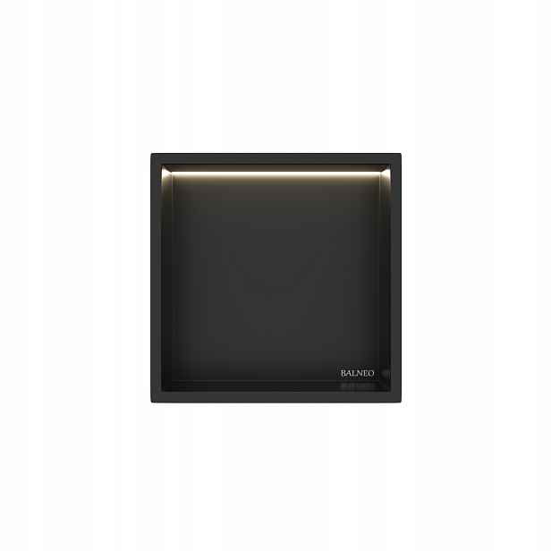 Wall-box One Koupelnová Polička Černá s Led 30x30x10 cm Černá Balneo