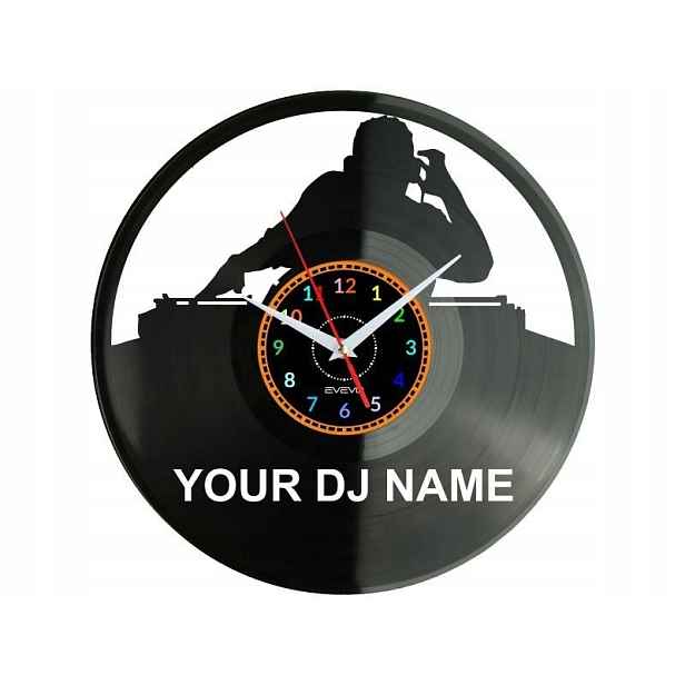 Dj Jméno Dárek Originální dekorace do domu Hodiny z vinylové desky
