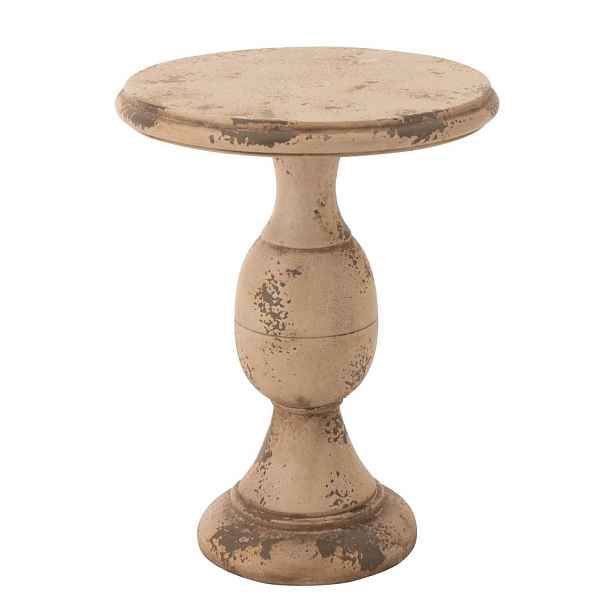 Béžový antik odkládací stůl Antiqou French - Ø 41*58 cm J-Line by Jolipa