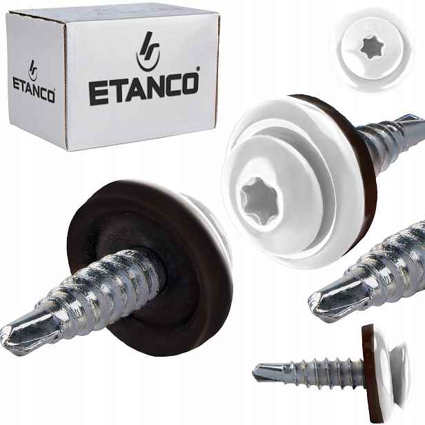 Farmářské vruty Torx 4,8x20 mm Ral 9010 250 ks do plechu Etanco Gtf 02P