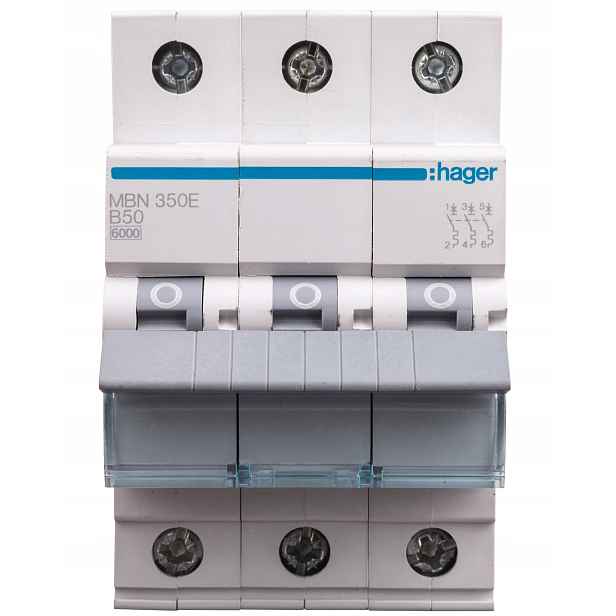Nadproudový spínač Hager 230 V IP20 50 A