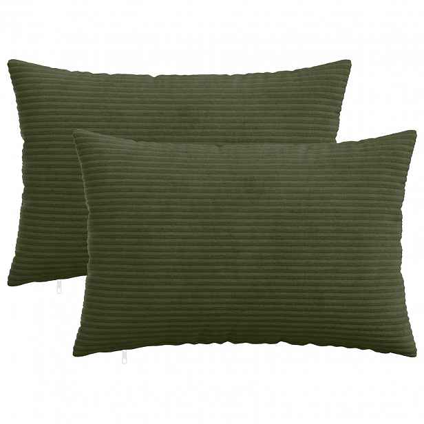 vidaXL Povlak na polštář 2 pcs HEERLEN Zelená 40 x 60 cm manšestr
