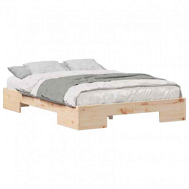 vidaXL Rám postele Hnědá 135 x 190 cm