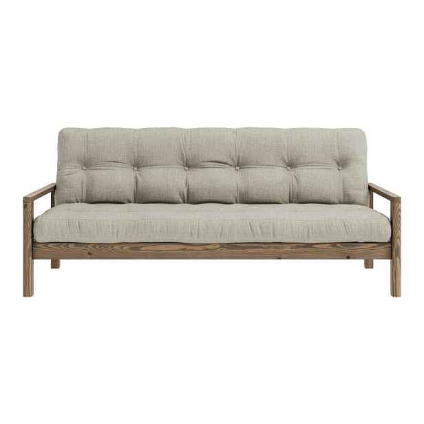 Béžová lněná rozkládací pohovka 205 cm Knob – Karup Design