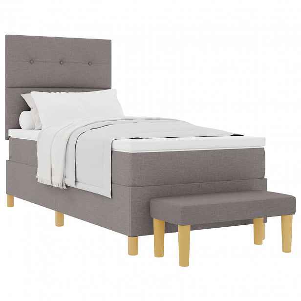vidaXL Postel s boxspringem s polštářem Taupe 200 x 100 cm textil