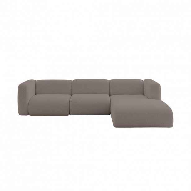 ALTDECOR ROHOVÁ SEDAČKA S PRAVOU OTOMANOU MIRA-L2 318x179x89 Hnědá Bouclé