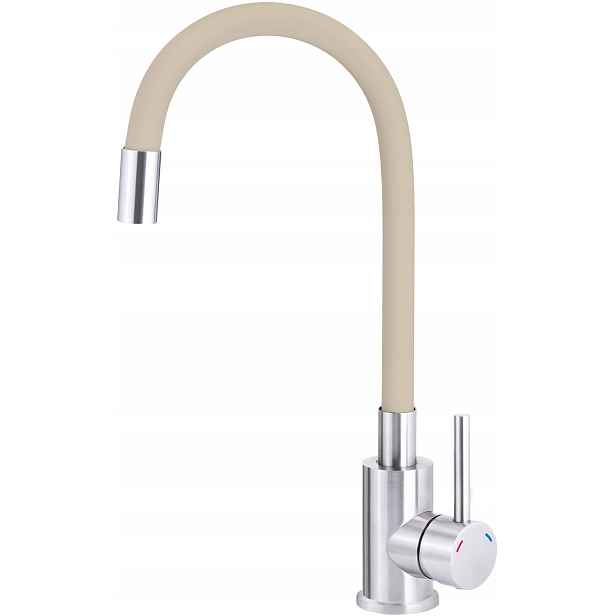 Kuchyňská baterie flexibilní béžová/ocel 304 s voštinovým perlátorem