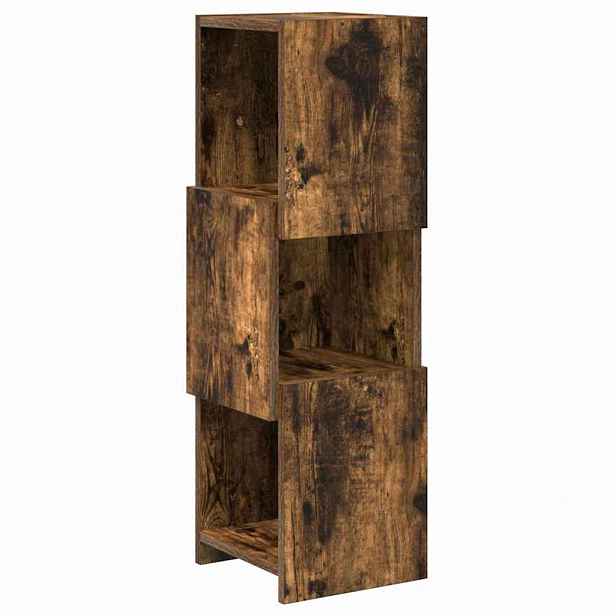 vidaXL Rohová skříňka 25,5x25x80cm Kompozitní dřevo Kouřový dub