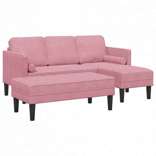 vidaXL Set pohovek 2 ks Růžová Polyester