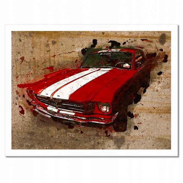 Plakáty v rámu 40x30 Červený Ford Mustang Usa