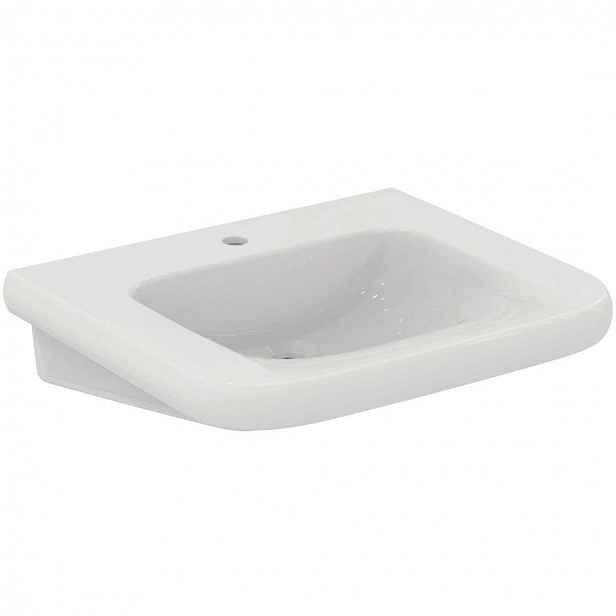 Ideal Standard Contour 21+ - Umyvadlo bezbariérové 65x56 cm, bez přepadu, otvor pro baterii, SmartGuard+, bílá E3621HY