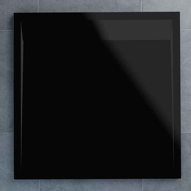 SanSwiss WIQ 100 06 154 Sprchová vanička čtvercová 100×100 cm černá, kryt černý, skládá se z WIQ 100 154 a BWI 100 06 154