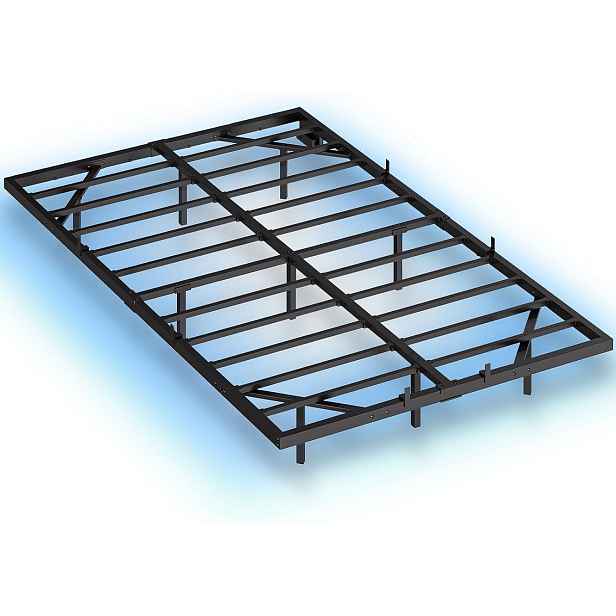 VASAGLE Rám dvoulůžkové postele Workman 160x200 s nabíjecí stanicí a LED osvětlením černý