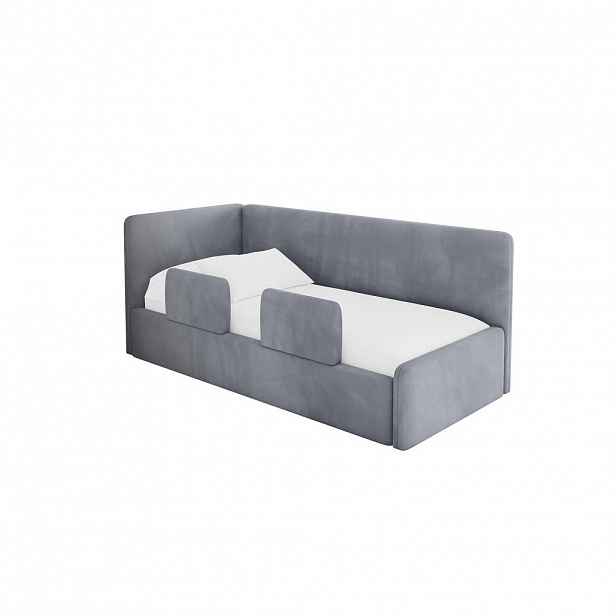 ALTDECOR JEDNOLŮŽKOVÁ POSTEL pro mládež s úložným prostorem, vpravo - NORY 90x200 šedá