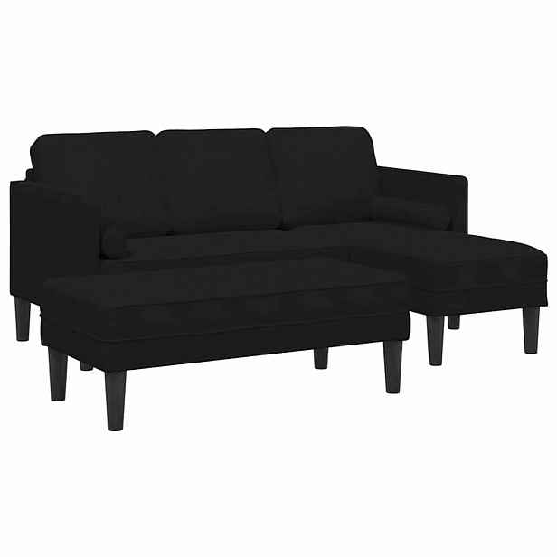vidaXL Set pohovek 2 ks Černá Polyester