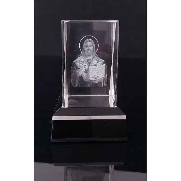 Křišťál 3D nápad na dárek suvenýr figurka výročí Ježíše Marie