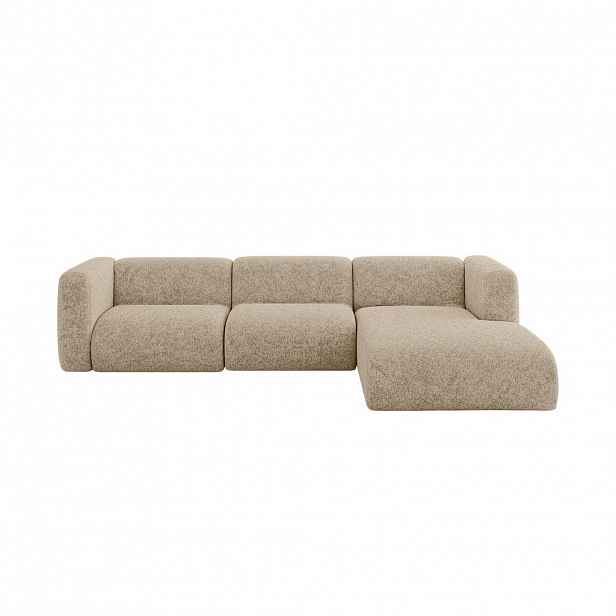 ALTDECOR ROHOVÁ SEDAČKA S PRAVOU OTOMANOU MIRA-L2 318x179x89 Hnědá Velur