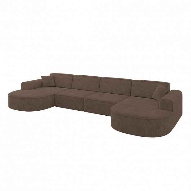ALTDECOR SEDACÍ SOUPRAVA MARI-U2 – 388 x 171 x 79 cm, hnědý velur