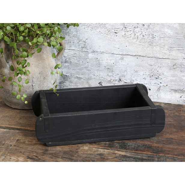 Dřevěná černá retro bedýnka Brick old black - 30*15*10 cm Chic Antique