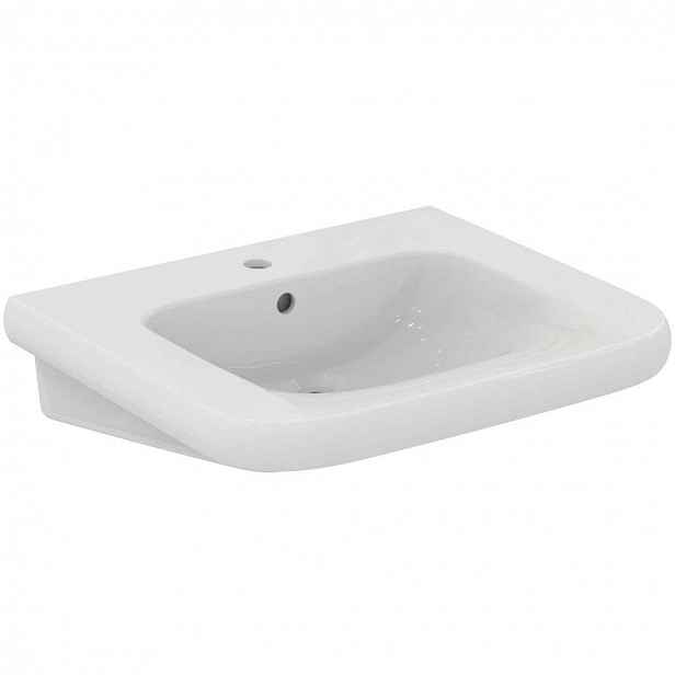 Ideal Standard Contour 21+ - Umyvadlo bezbariérové 65x56 cm, s přepadem, otvor pro baterii, SmartGuard+, bílá E3622HY