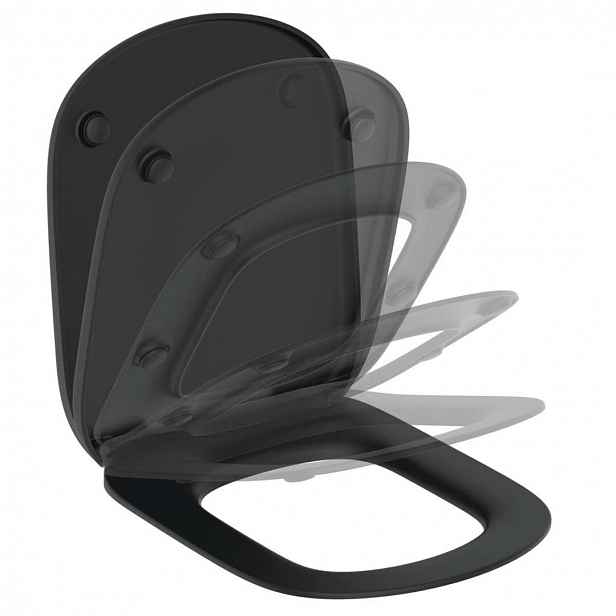 Ideal Standard Tesi - WC sedátko softclose, černá T3529V3